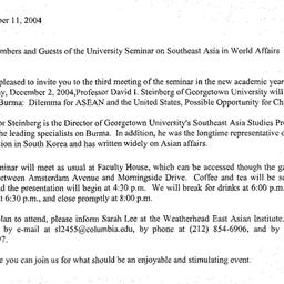 Announcements, 2004-12-02. ...