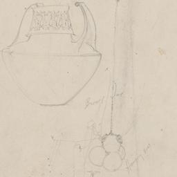 Sketch details, bronze jar,...