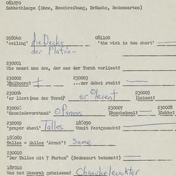 Western questionnaire, answ...