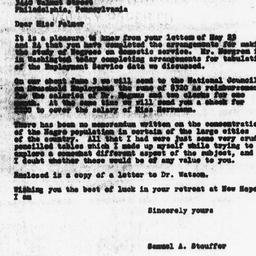 Letter from Samuel A. Stouf...