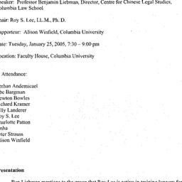 Minutes, 2005-01-25. The Pr...