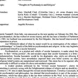 Minutes, 2005-01-31. Psycho...