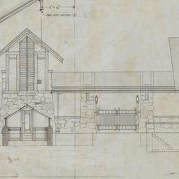 Gate lodge rear elevation, ...