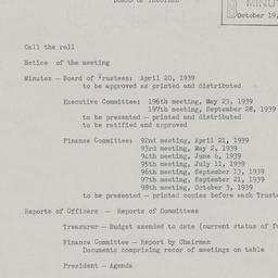 Board Meeting, 10/19/1939