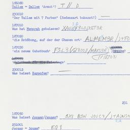 Western questionnaire, answ...