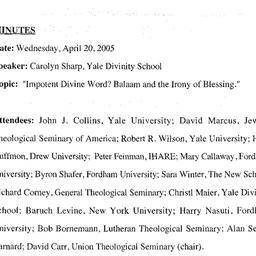 Minutes, 2005-04-20. The St...