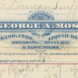 George A. Moss. Bill or rec...