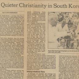 A Quieter Christianity in S...