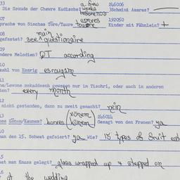 Western questionnaire, answ...