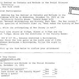 Announcements, 2003-12-07. ...