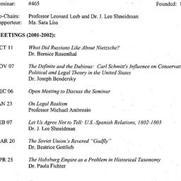 Schedules, Law and Politics...