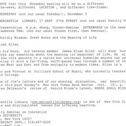 Announcements, 2004-11-03. ...