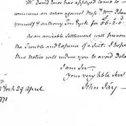 [Document, 1771 April 29]