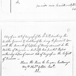 [Document, 1779 January 22]