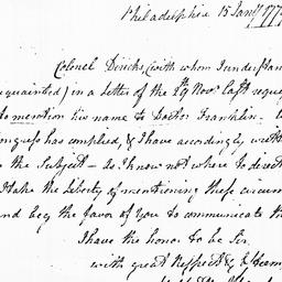 [Document, 1779 January 15]