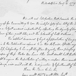 [Document, 1779 January 13]