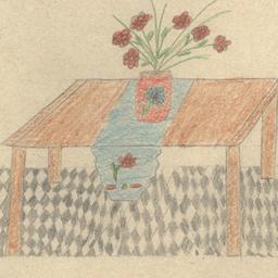 Table With Flowers.