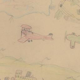 Two Blimps Flying Over A Gr...