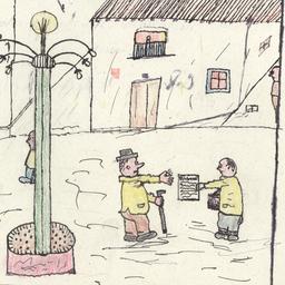 Drawing Of A Man Buying A N...