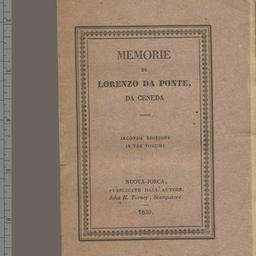 Memorie. In tre volume. Sec...