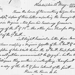 [Document, 1779 May 22]