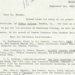 Typed letter, signed, to Ro...