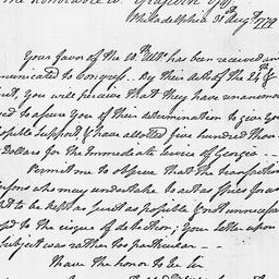 [Document, 1779 August 31]