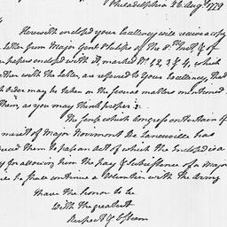 [Document, 1779 August 26]