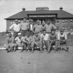 Sports Team Posing in Two R...