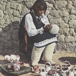 Woman of Isleta Decorating ...