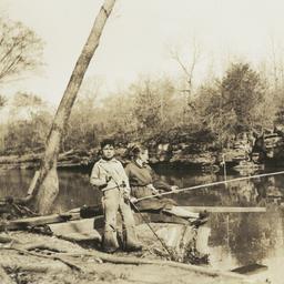 Woman and Boy Fishing on th...