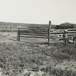 Ranch Corral with People an...
