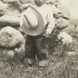 Native American Boy with Hat
