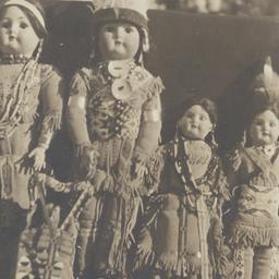 Row of Dolls in Native Amer...