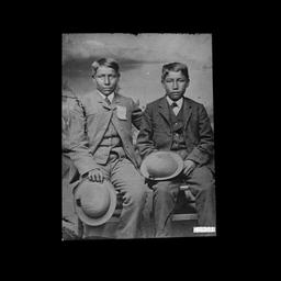 Two Young Boys with Hats We...