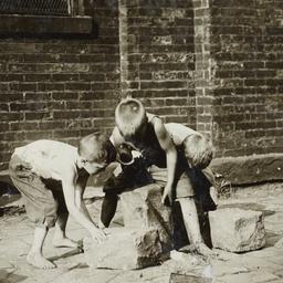 Boys with Paving Stones