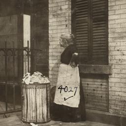 Woman near Trashcan