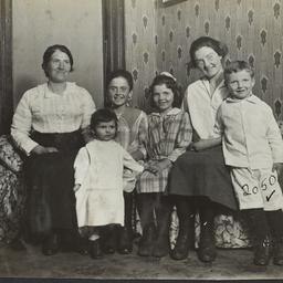 Mother and Children on Sofa