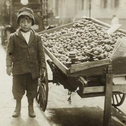 Boy near Fruit Stand