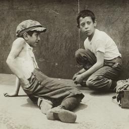 Two Boys with Shoeshine Box