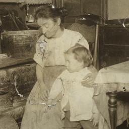 Woman and Child Near Table