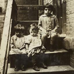 Three Children on Stairs