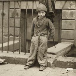 Boy Leaning against Fence