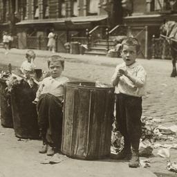 Boys near Trash Cans