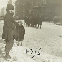 Children on Snowy Street