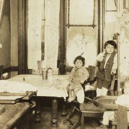 Three Children in Kitchen