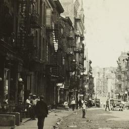 Street with Carriage, Cat, Car