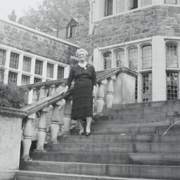 Woman on Stairs to Ward Man...
