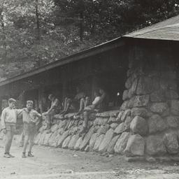 Boys Outside Cabin