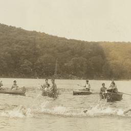 Boys Swimming and Canoeing